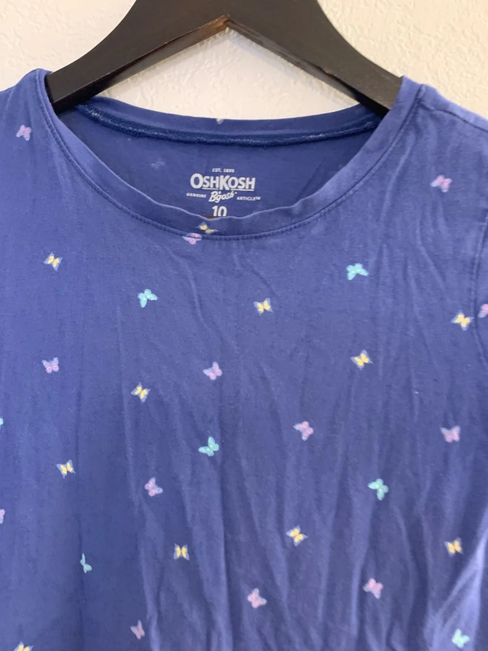 OshKosh B'gosh Blue Butterfly Print Kids Tee | 10